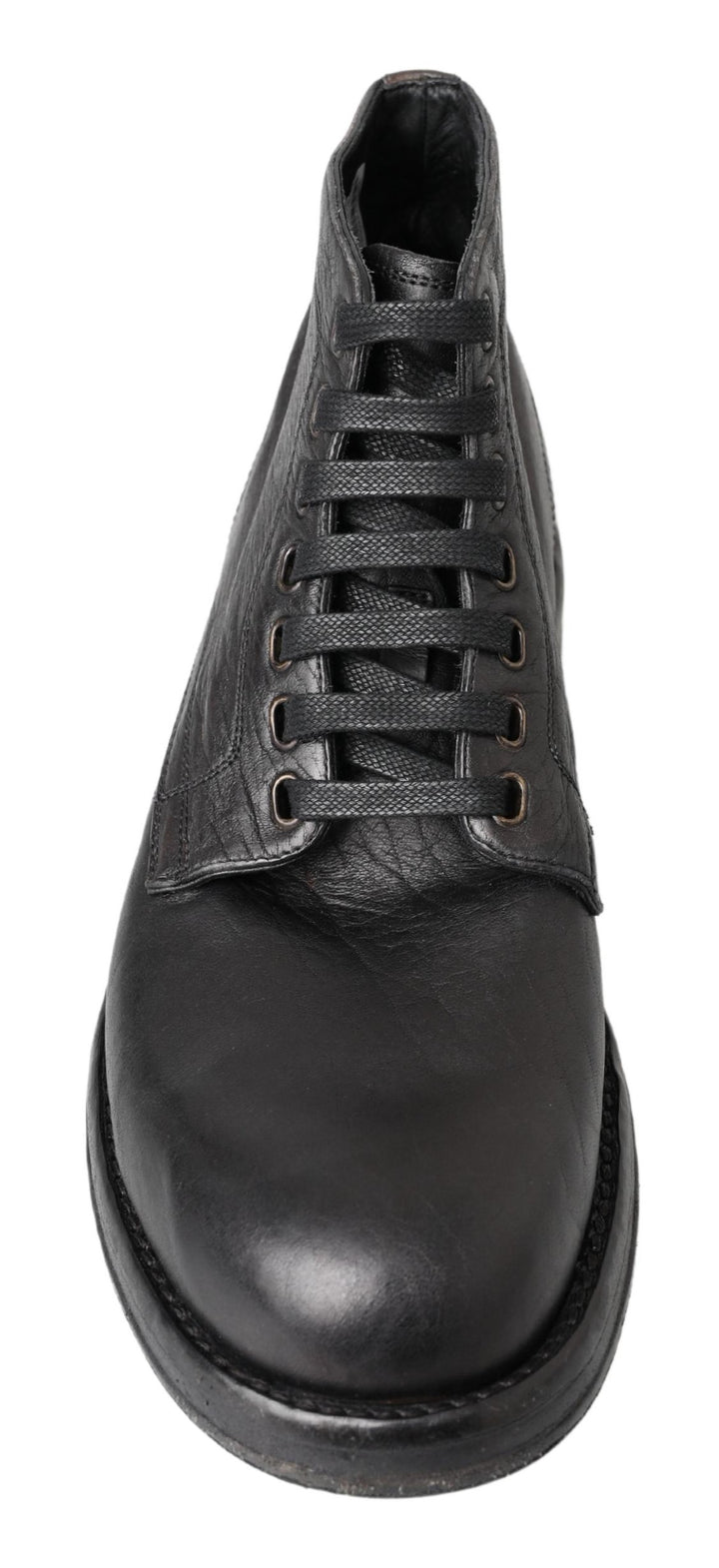 Equisite Black leather lace-up boots