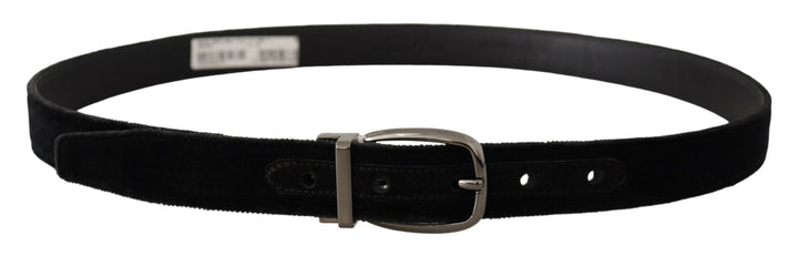 Elegant designer belt made of black velvet