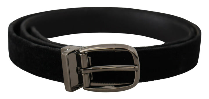 Elegant designer belt made of black velvet