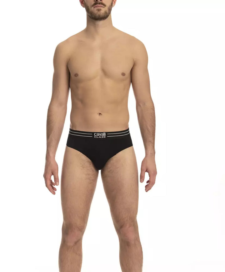 Schwarzes Baumwoll-Unterwäsche-Set für Herren