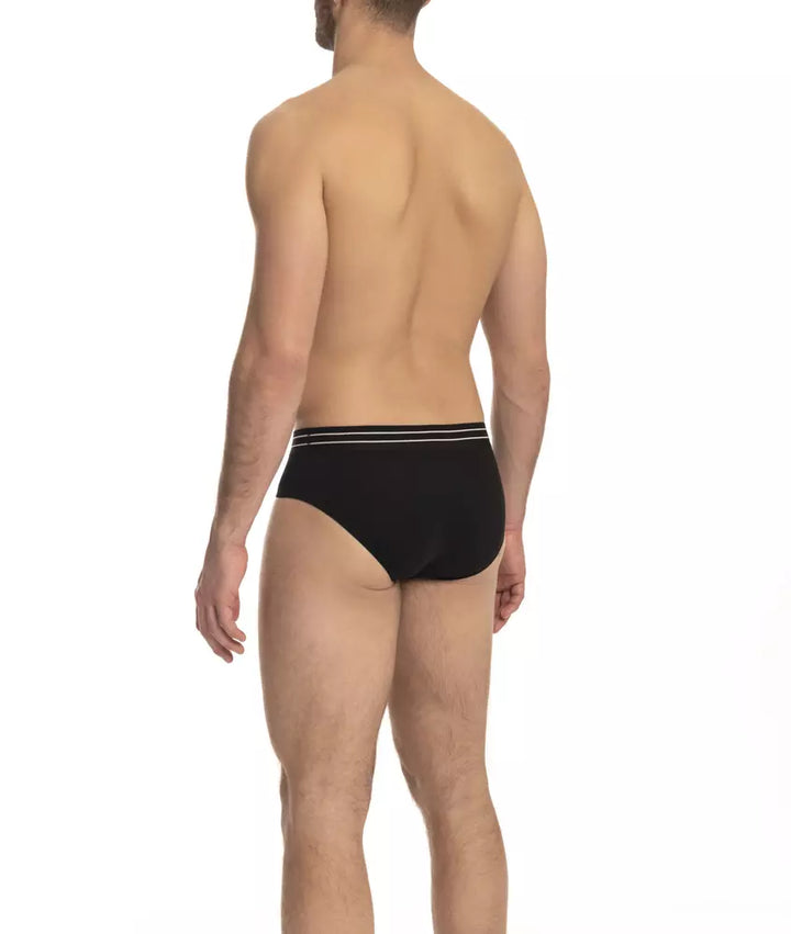 Schwarzes Baumwoll-Unterwäsche-Set für Herren
