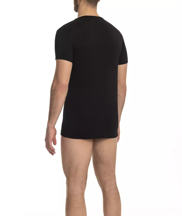 Schwarzes Baumwoll-T-Shirt für Männer