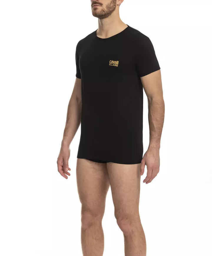 Black cotton men's T-shirt