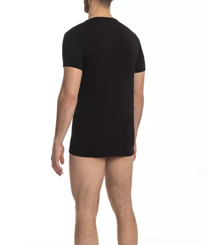 Black cotton men's T-shirt