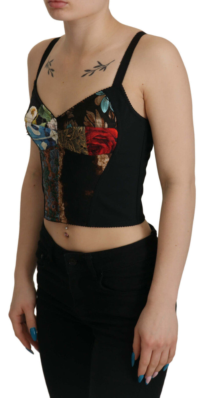 Elegant blouse with floral corset top