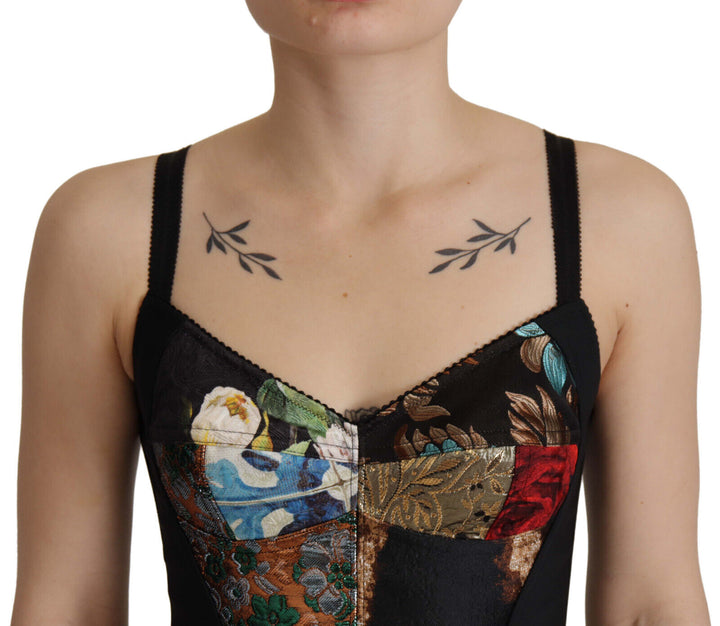 Elegant blouse with floral corset top