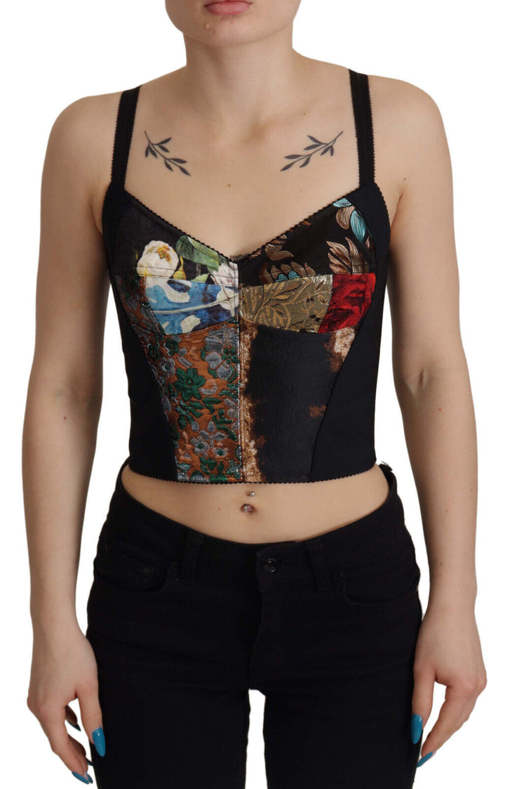 Elegant blouse with floral corset top