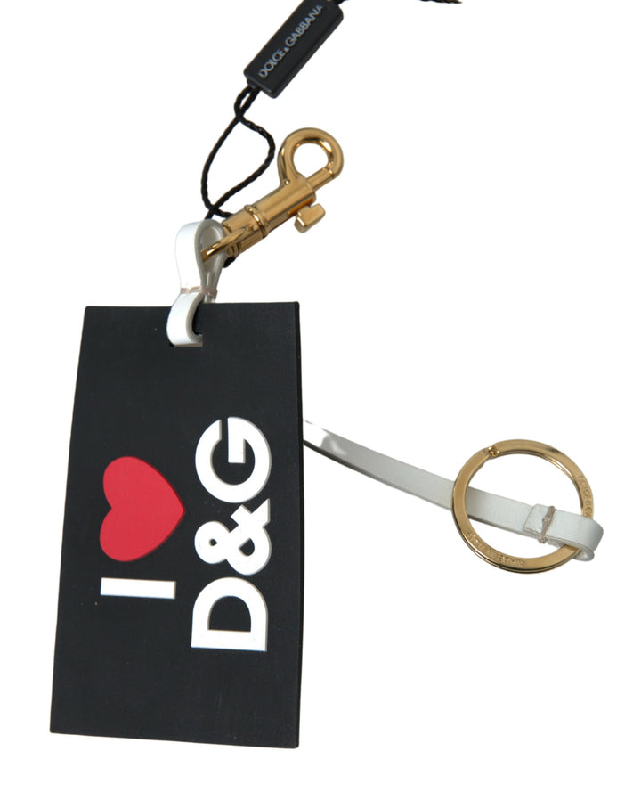 Chic black and gold designer keychain