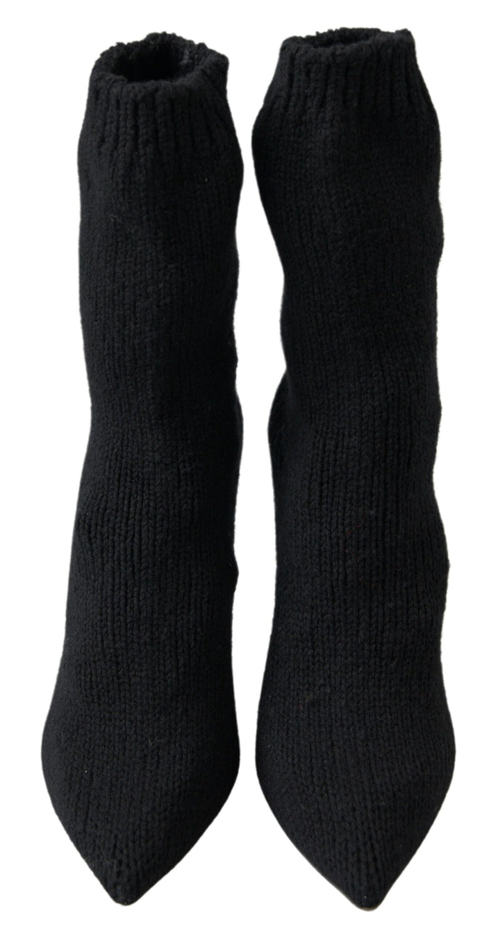 Schwarz Stiletto Heel Mid Calf Frauen Stiefel Schuhe