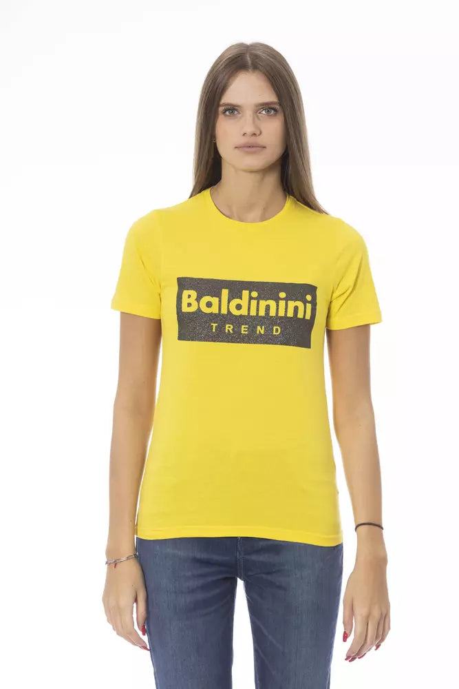 Gelbes Baumwoll-T-Shirt für Frauen