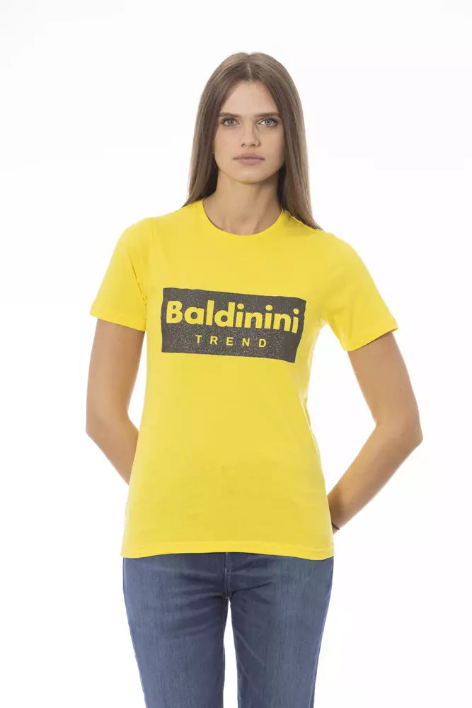 Gelbes Baumwoll-T-Shirt für Frauen