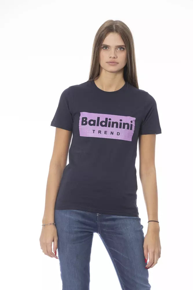 T-Shirt aus blauer Baumwolle für Frauen