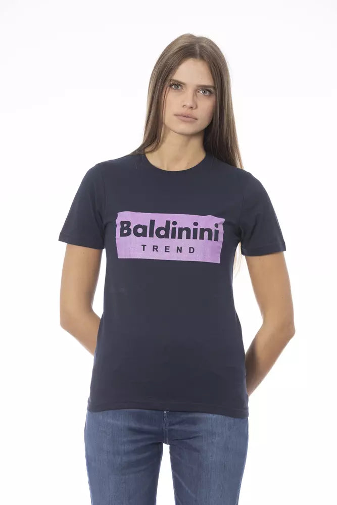 T-Shirt aus blauer Baumwolle für Frauen