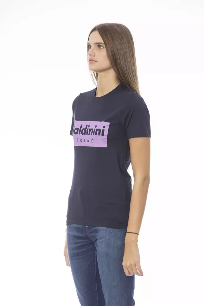 T-Shirt aus blauer Baumwolle für Frauen