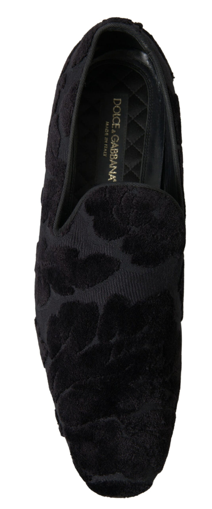 Schwarzer Brokat Loafers Formelle Schuhe