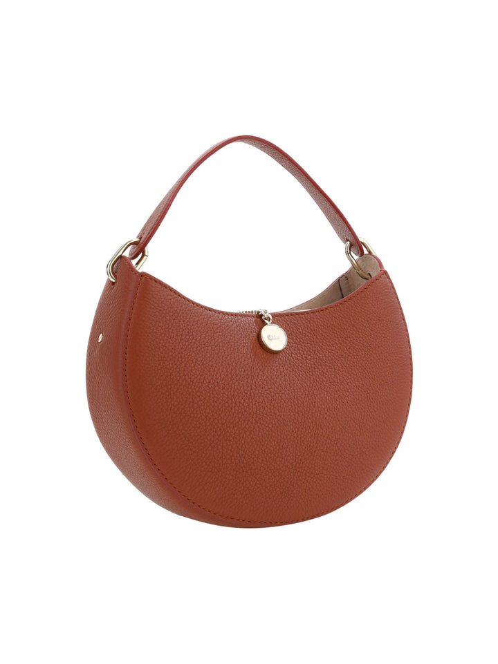 Sepia brown small Arlène leather shoulder bag