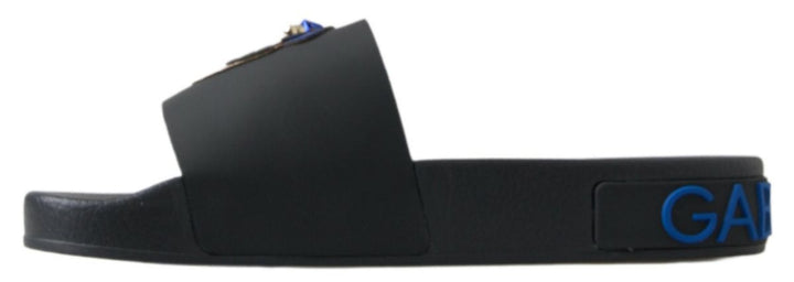 Schwarz Rutschen Sandalen Strand Saint Barth Schuhe