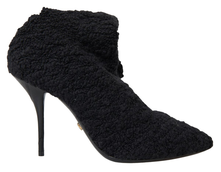 Schwarze Stiletto Heels Mittlere Wadenstiefel