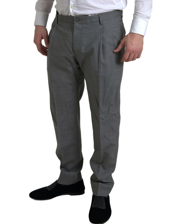 Elegant skinny wool dress pants in gray