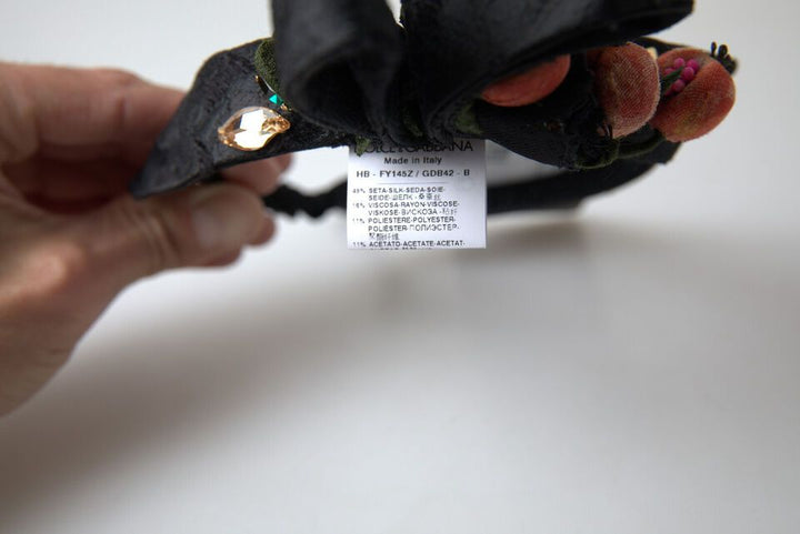 Schwarz mit multicolor Feigenfrucht Kristall Diadem Stirnband