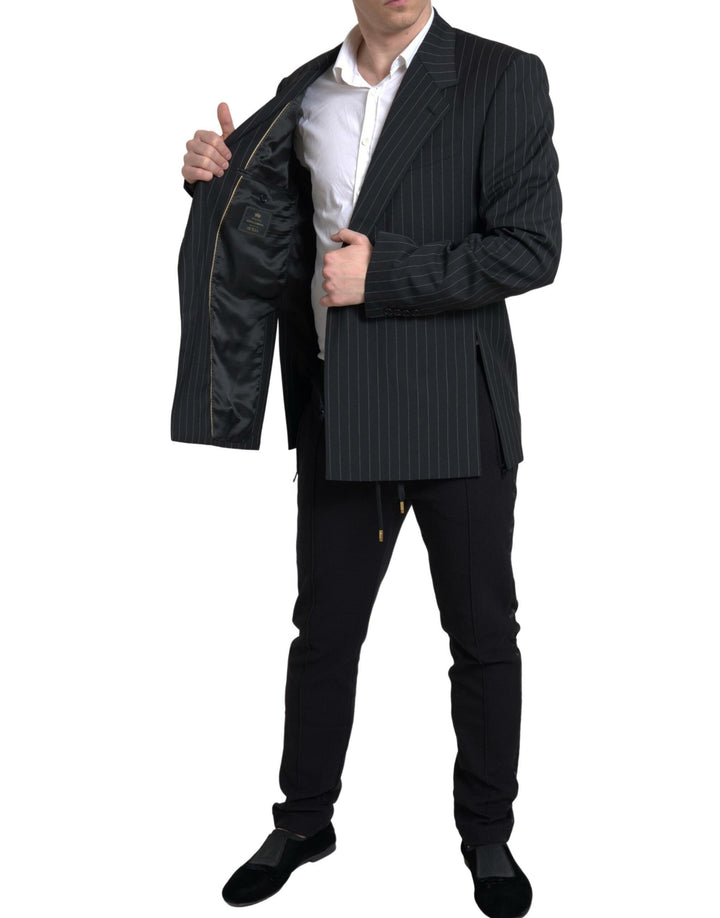 Schwarz gestreifter einreihiger SICILIA Blazer