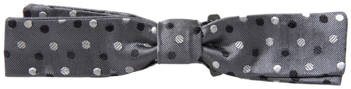 Elegant grey silk bow tie