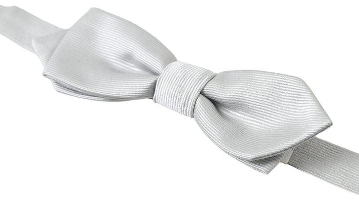 Elegant silk bow tie in grey