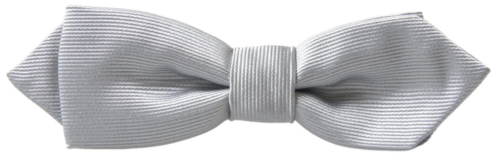 Elegant silk bow tie in grey
