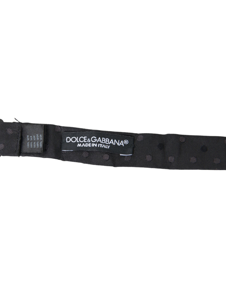 Opulent silk bow tie with polka dot for men