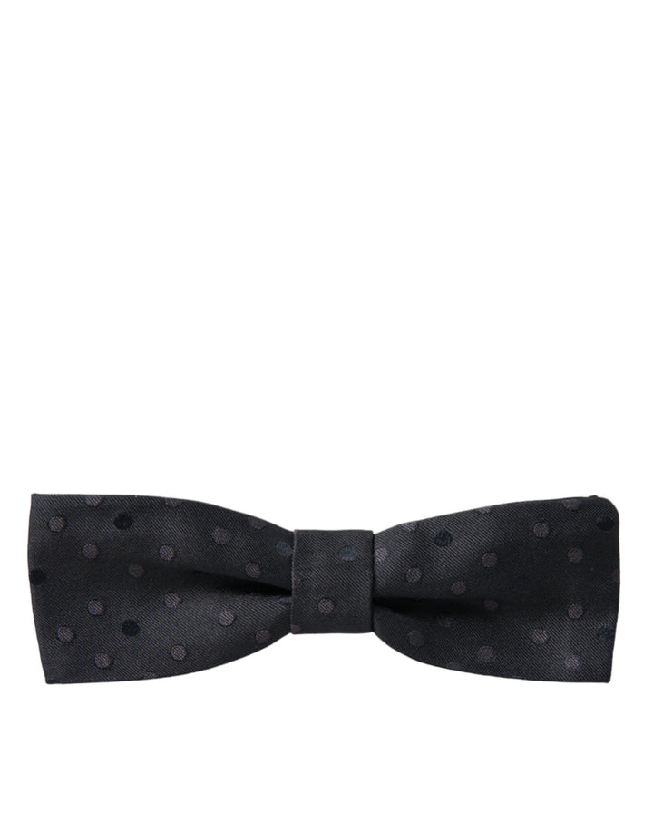 Opulent silk bow tie with polka dot for men
