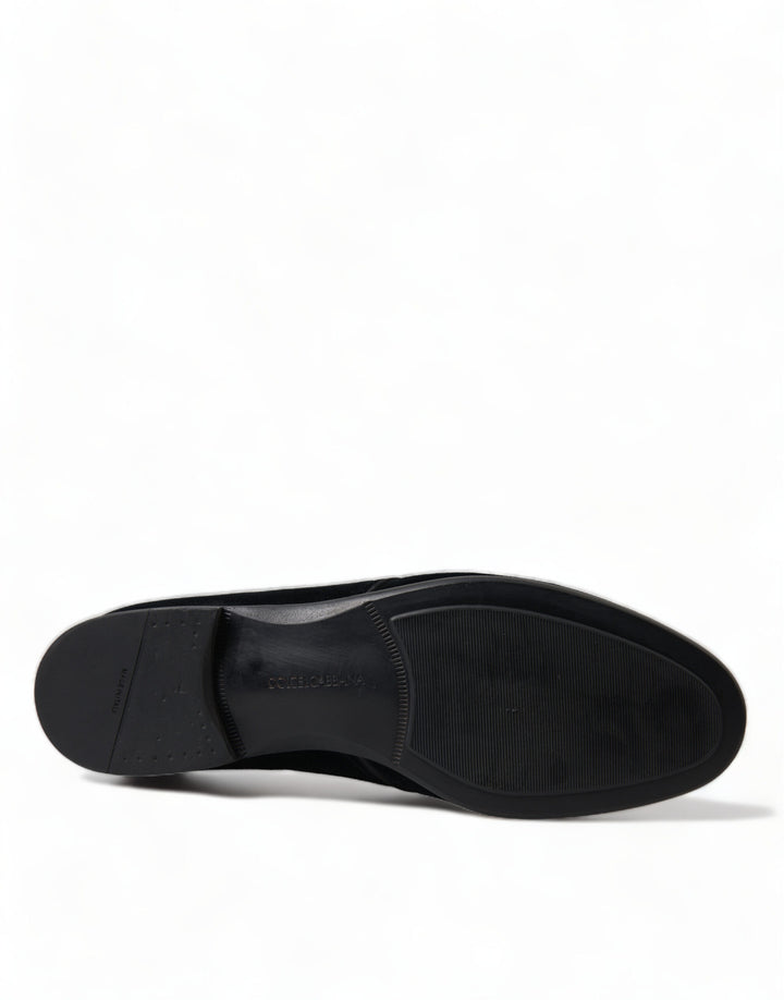 Schwarze Samtschnürer für formelle Derby-Schuhe