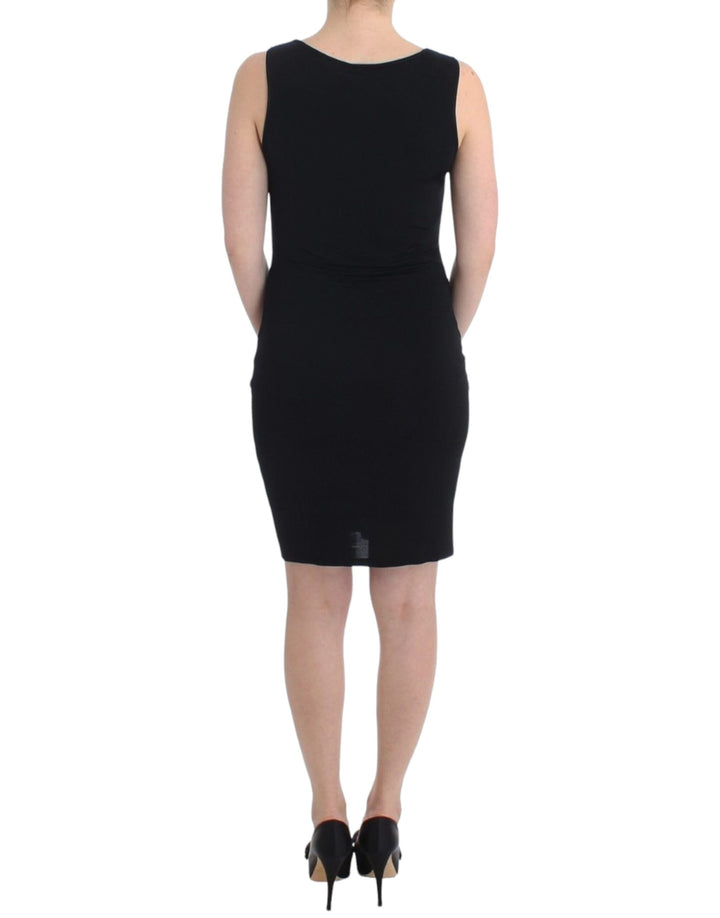 Elegant black knee-length sheath dress