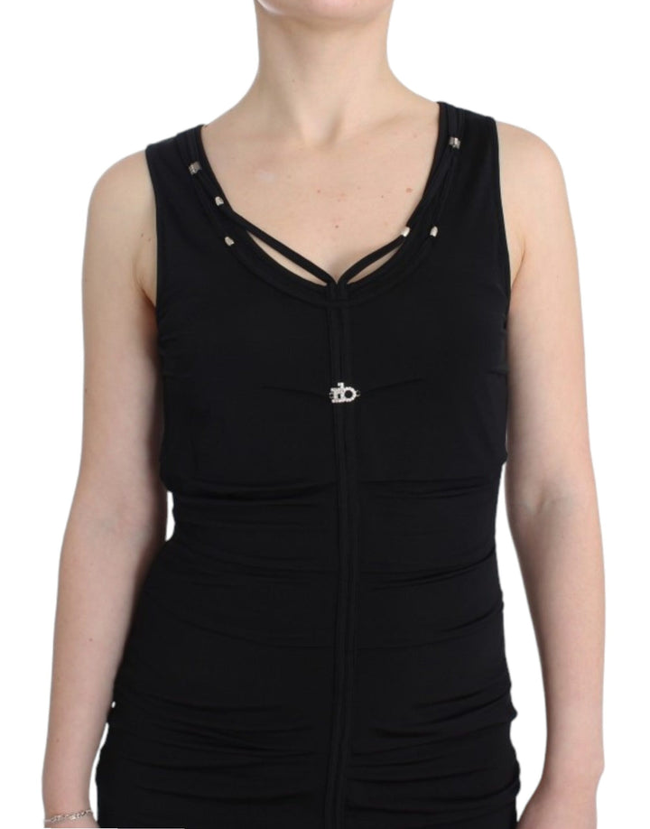 Elegant black knee-length sheath dress