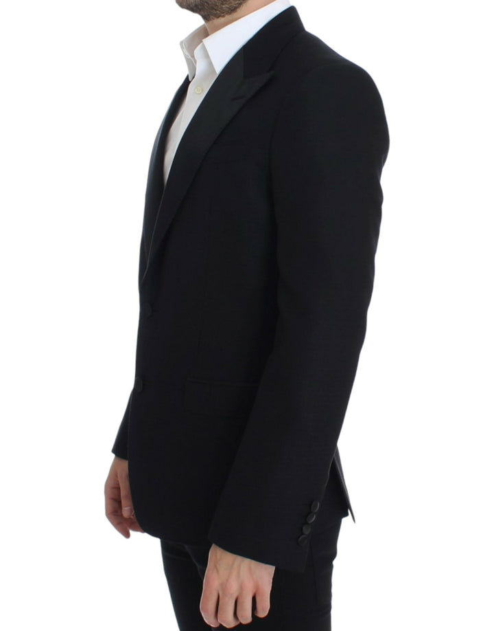 Elegant black silk blend blazer Sicilia