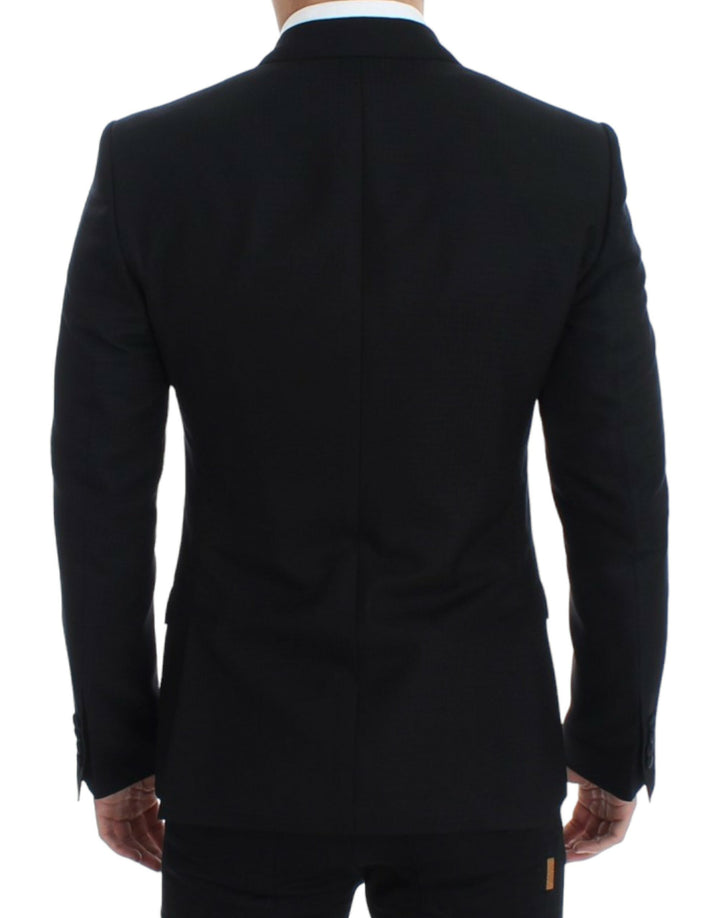 Elegant black silk blend blazer Sicilia