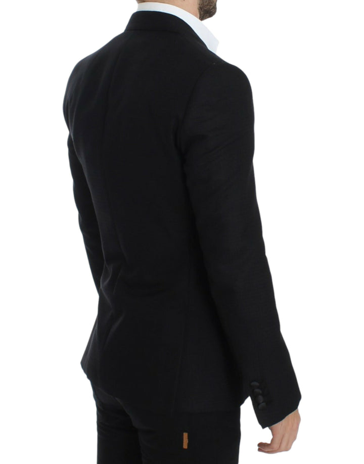 Elegant black silk blend blazer Sicilia