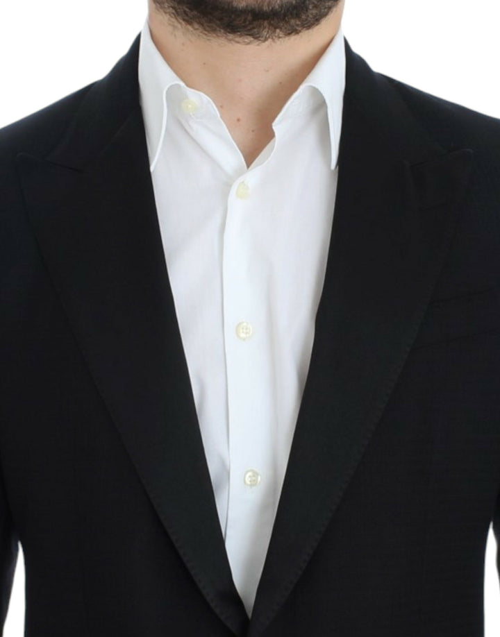 Elegant black silk blend blazer Sicilia
