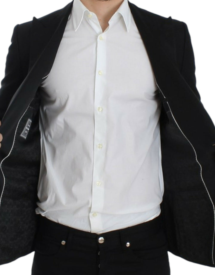 Elegant black silk blend blazer Sicilia