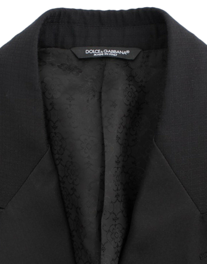 Elegant black silk blend blazer Sicilia