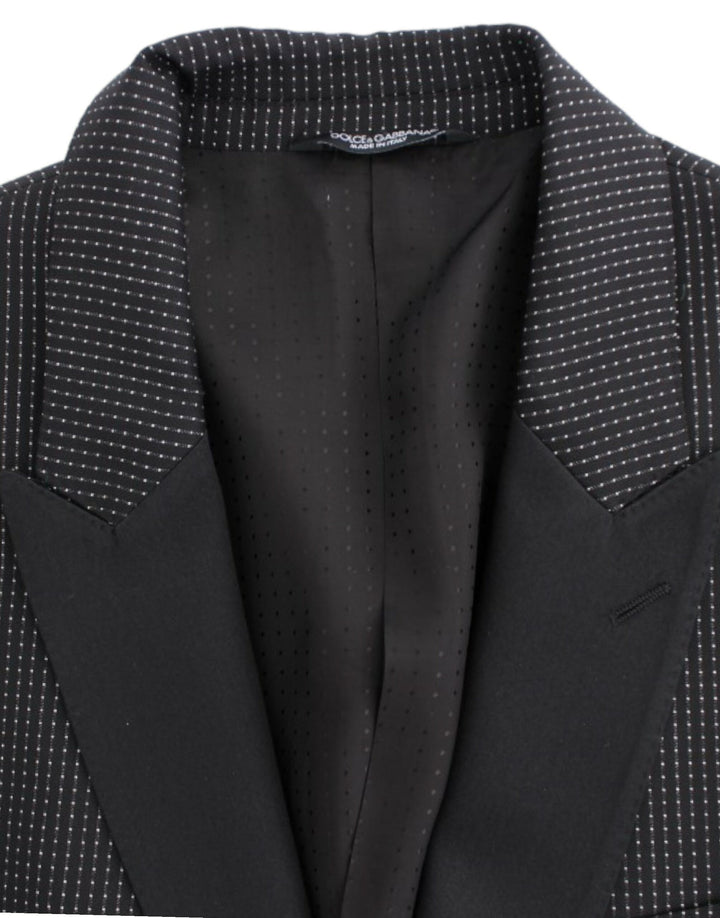 Elegant black polka dot blazer in slim fit