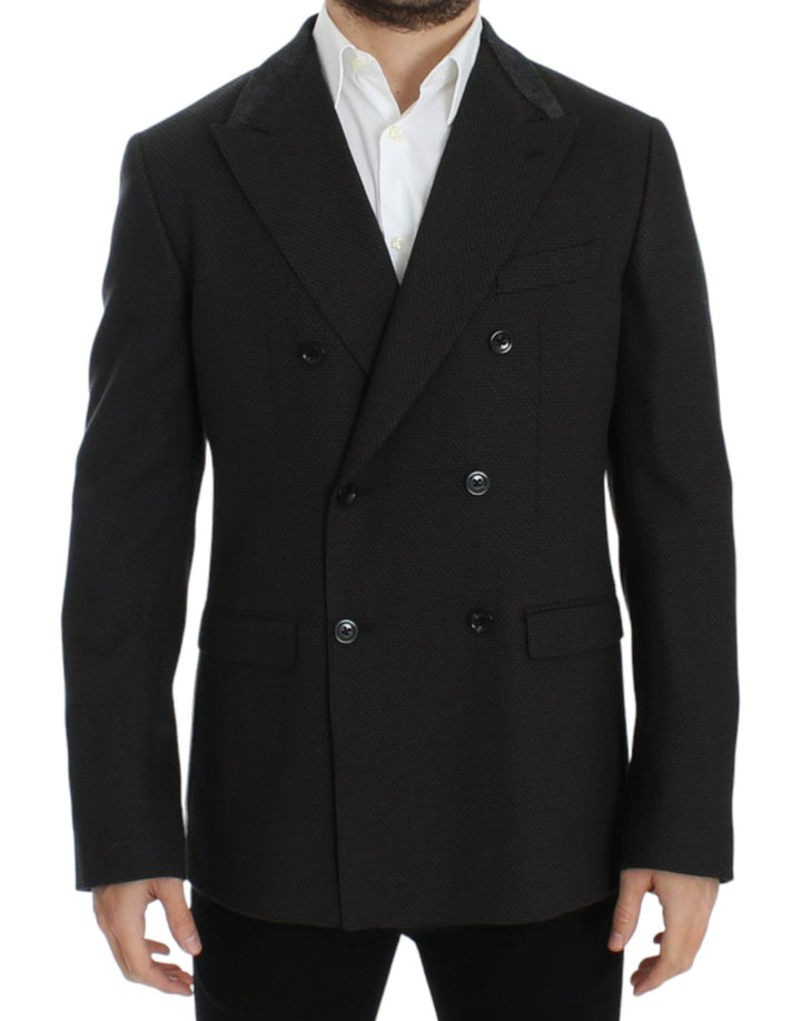 Brauner schmal geschnittener Wollblazer