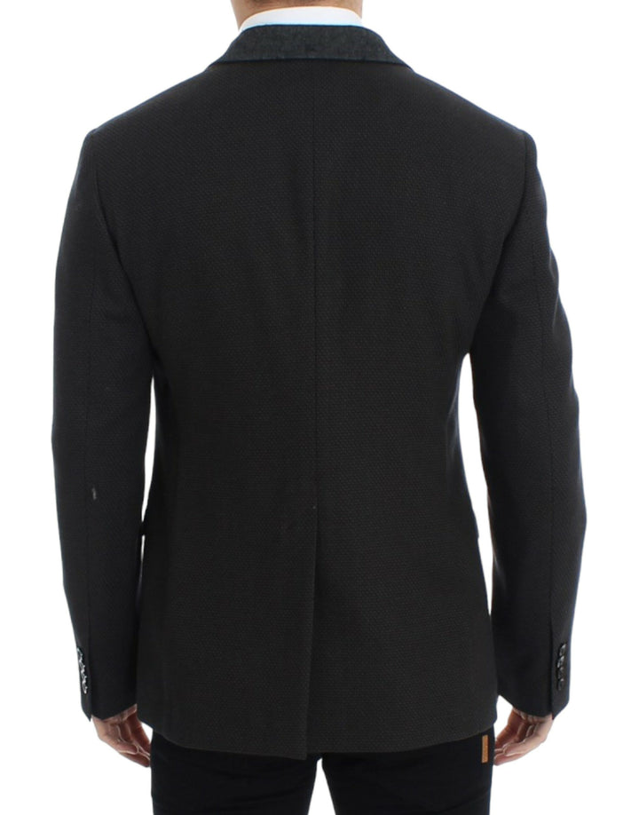 Brauner schmal geschnittener Wollblazer