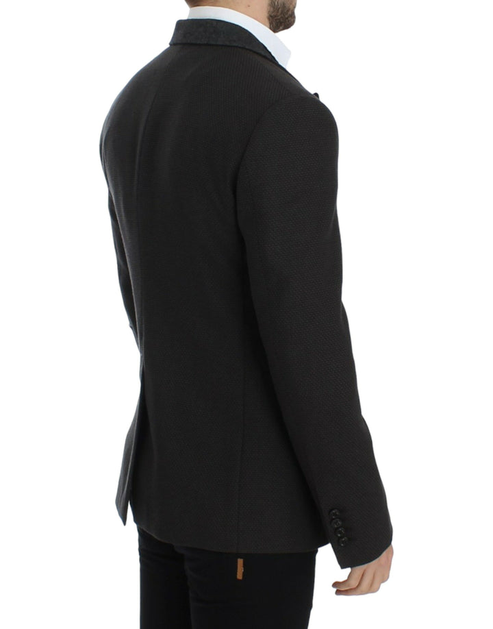 Brauner schmal geschnittener Wollblazer