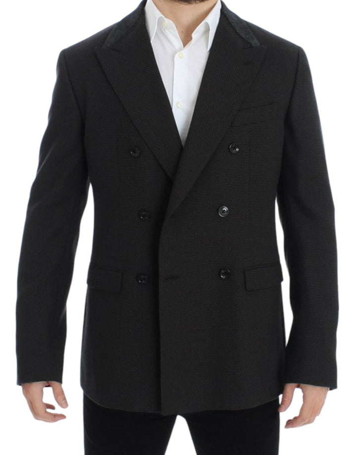 Brauner schmal geschnittener Wollblazer