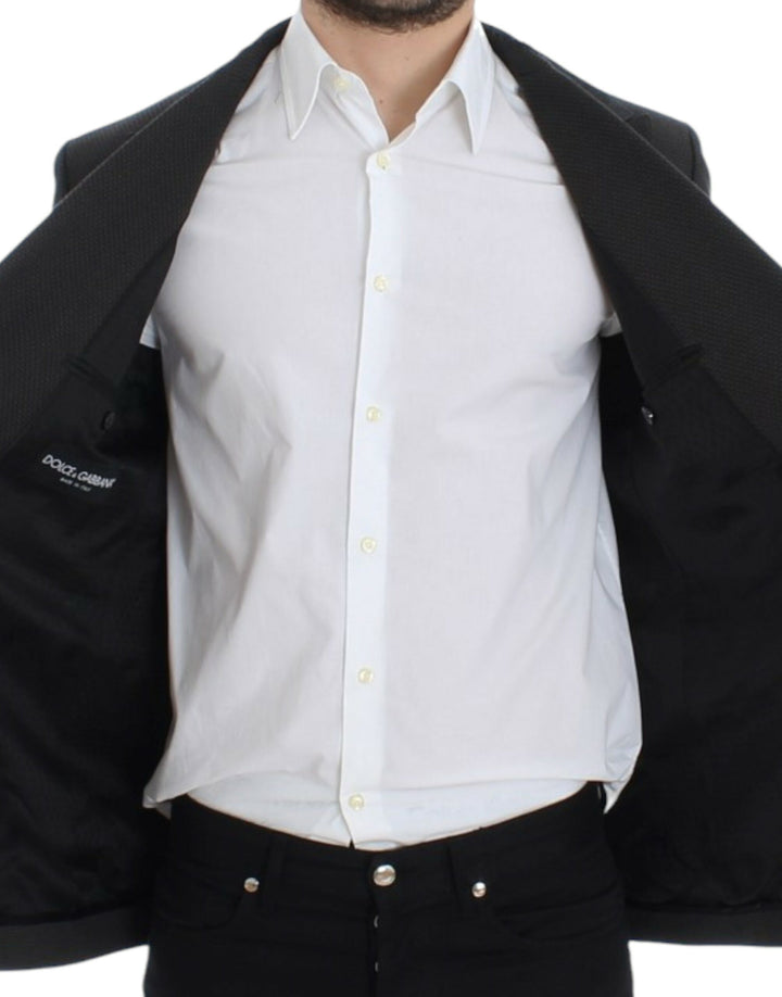 Brauner schmal geschnittener Wollblazer