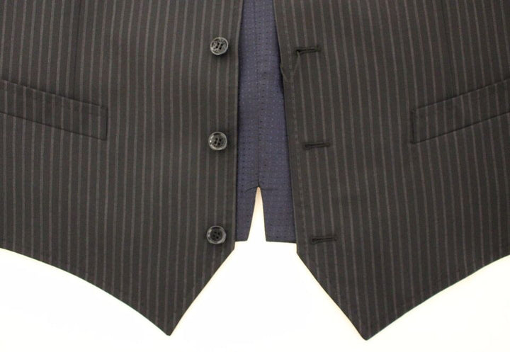 Elegant grey striped dress vest