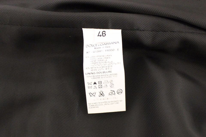 Schwarz gestreiftes Woll-Seiden-Kleid Weste Gilet