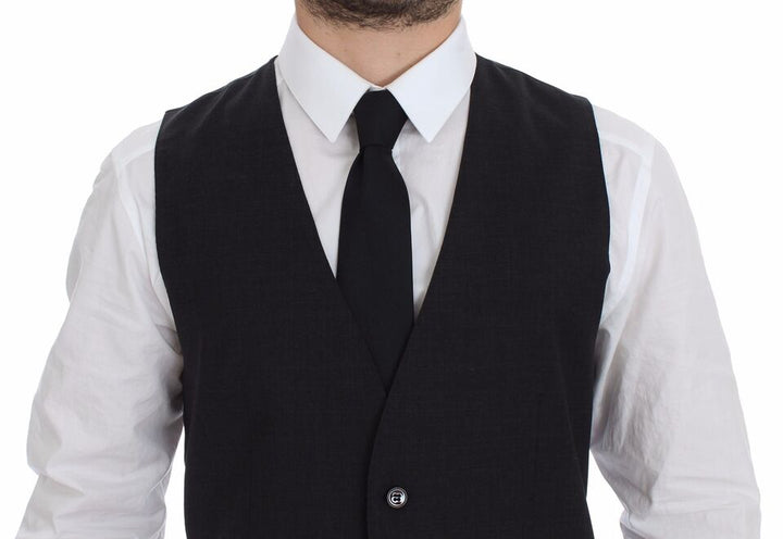 Smooth grey wool vest