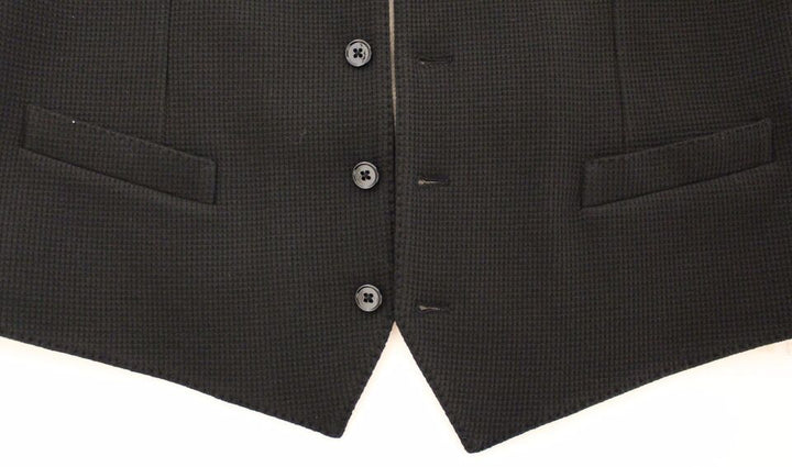 Elegant black silk dress vest