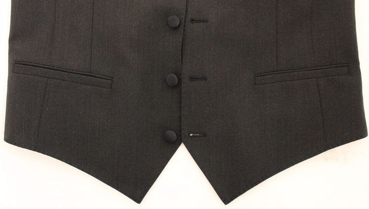 Graue Wolle Stretch Kleid Weste Jacke Blazer